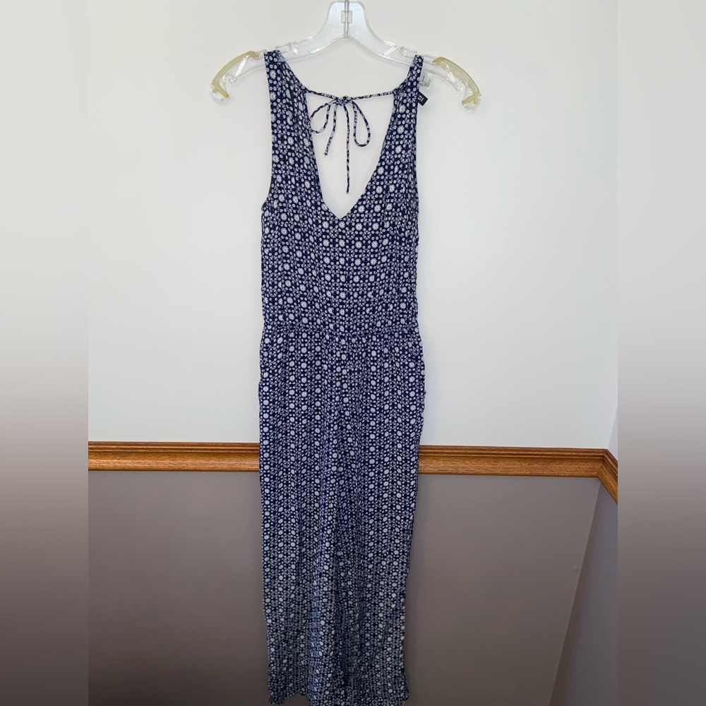 Blue and white flower romper, H&M, size US 4